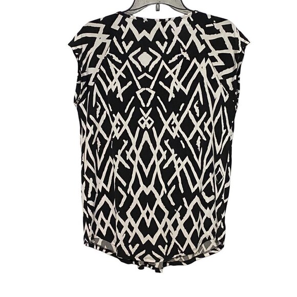 New Premise Black & White Slinky Sleeveless Stretchy Blouse Women's Size Medium - Picture 3 of 9
